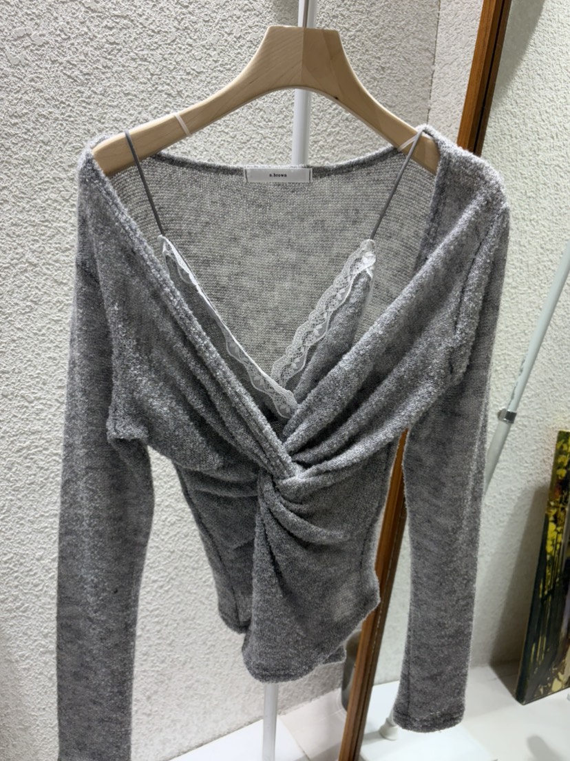 N BROWN東大門直郵女裝新款休閑職業襯衫蕾絲衫假兩件蕾絲N BROWN襯衫/蕾絲衫圖色4