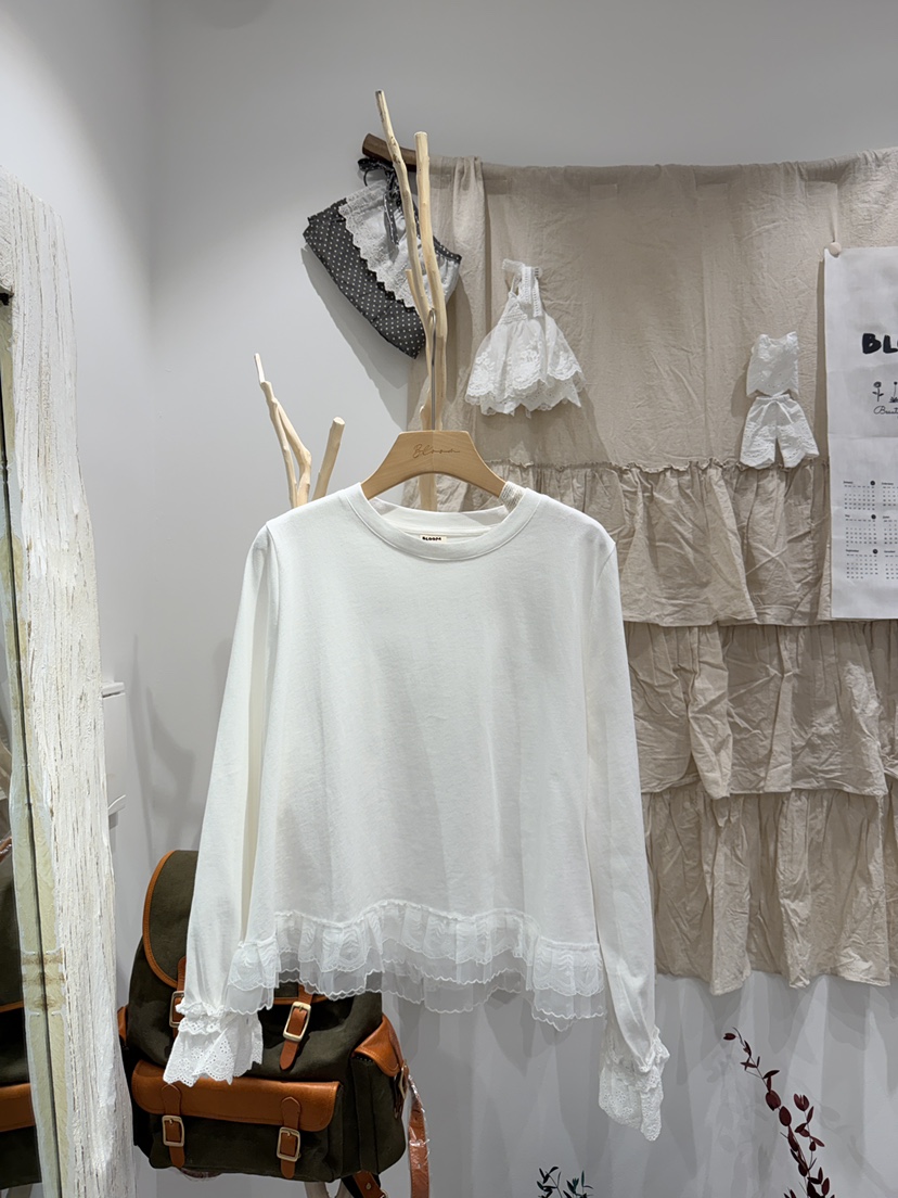 BLOOM東大門直郵女士新品時尚職業真品休閑熱賣長袖T恤蕾絲BLOOM-S長袖T恤圖色1