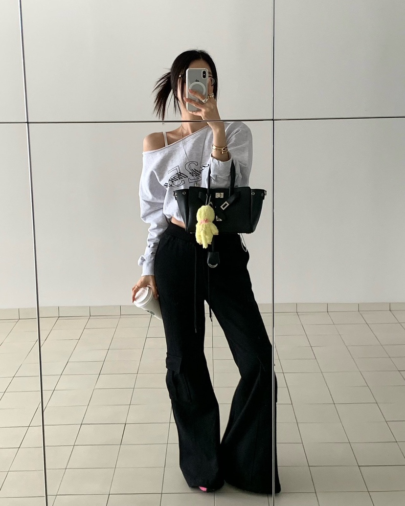 REVE CITE-L東大門直郵女士新款時尚真品休閑褲工裝喇叭REVE CITE-L休閑褲