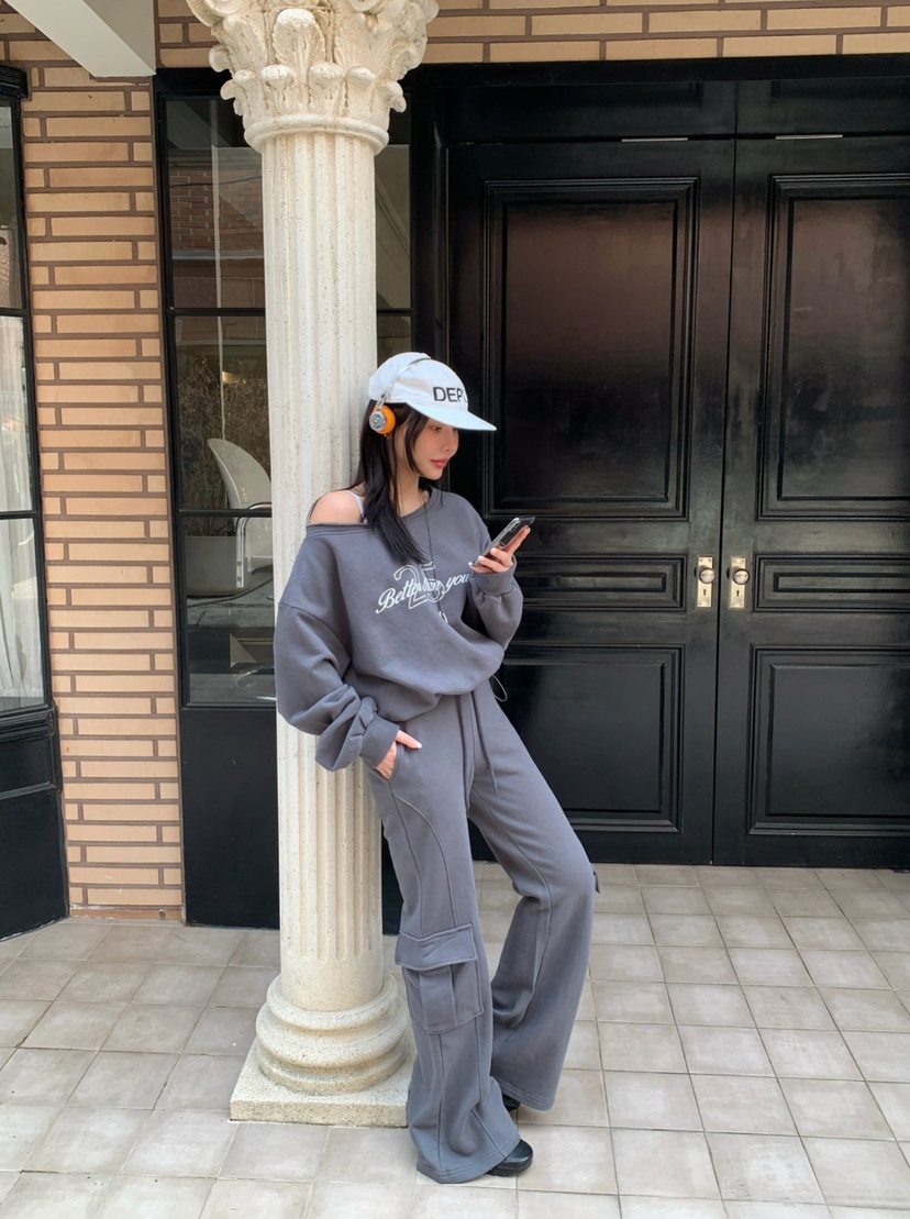 REVE CITE-L東大門直郵女士新款時尚真品休閑褲工裝喇叭REVE CITE-L休閑褲