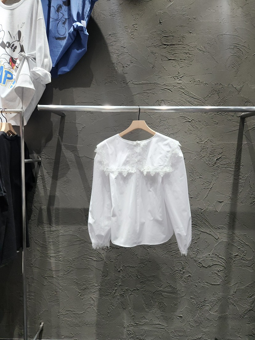 BLACK RIBBON-A東大門代購女裝新款熱賣襯衫蕾絲衫蕾絲BLACK RIBBON-A襯衫/蕾絲衫