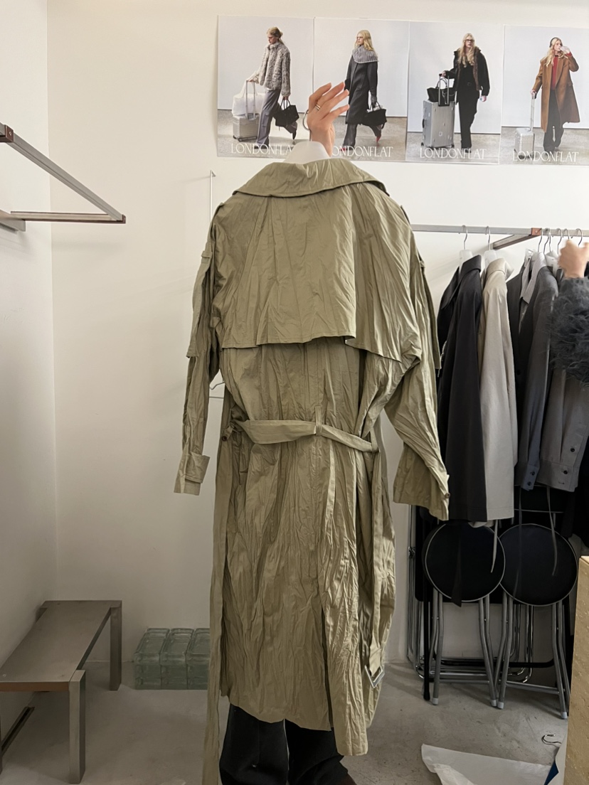 LONDON FLAT韓國代購女士新品推薦時尚休閑長款風衣含腰帶LONDON FLAT長款風衣