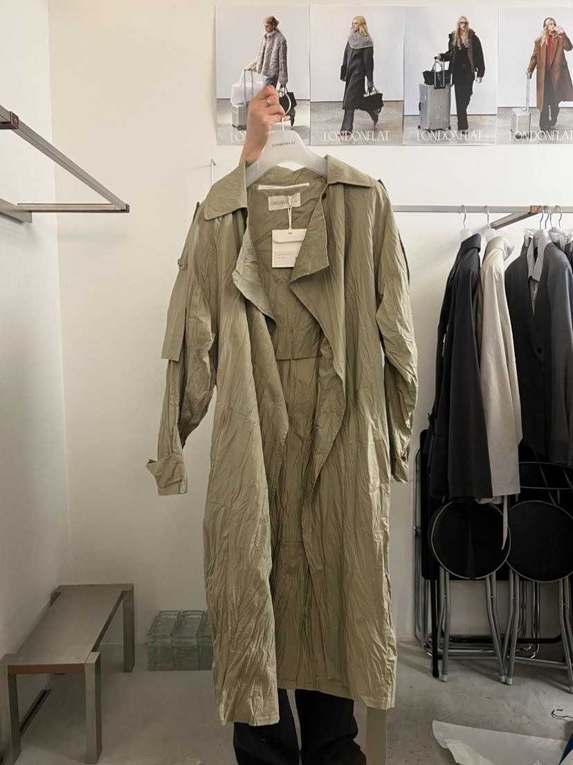 LONDON FLAT韓國代購女士新品推薦時尚休閑長款風衣含腰帶LONDON FLAT長款風衣圖色1