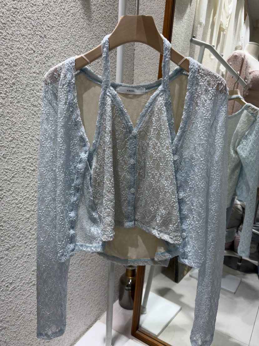 N BROWN韓國代購女士新品休閑襯衫蕾絲衫假兩件套裝蕾絲N BROWN襯衫/蕾絲衫圖色2