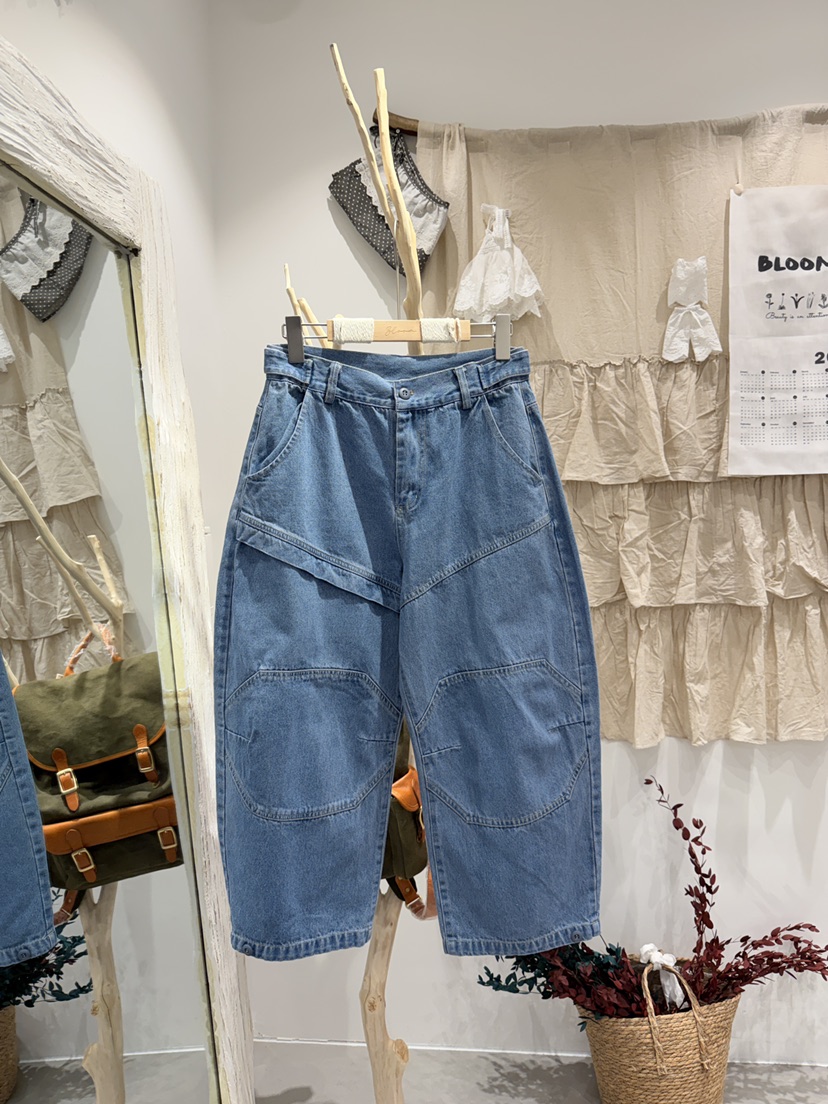 BLOOM韓國直郵女裝新品時尚休閑26春夏職業推薦牛仔褲紐扣BLOOM-S牛仔褲圖色1