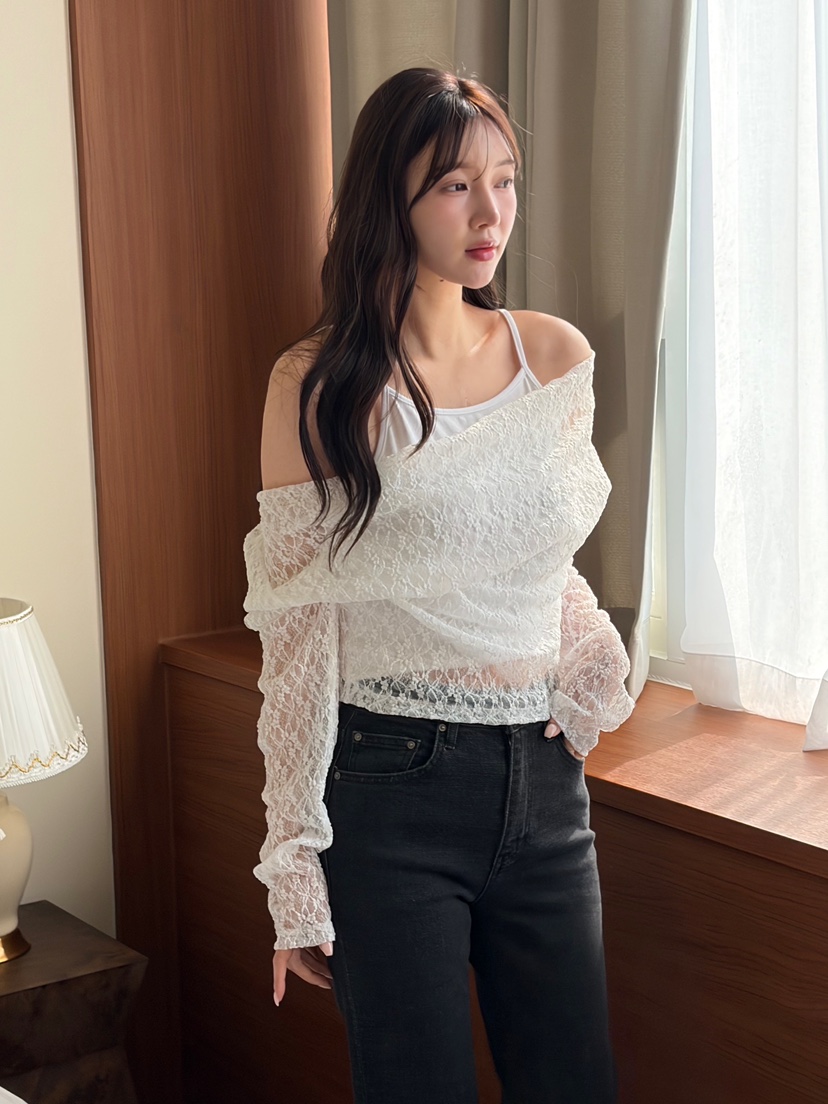 N BROWN東大門代購女裝新品職業休閑襯衫蕾絲衫假兩件套裝N BROWN襯衫/蕾絲衫