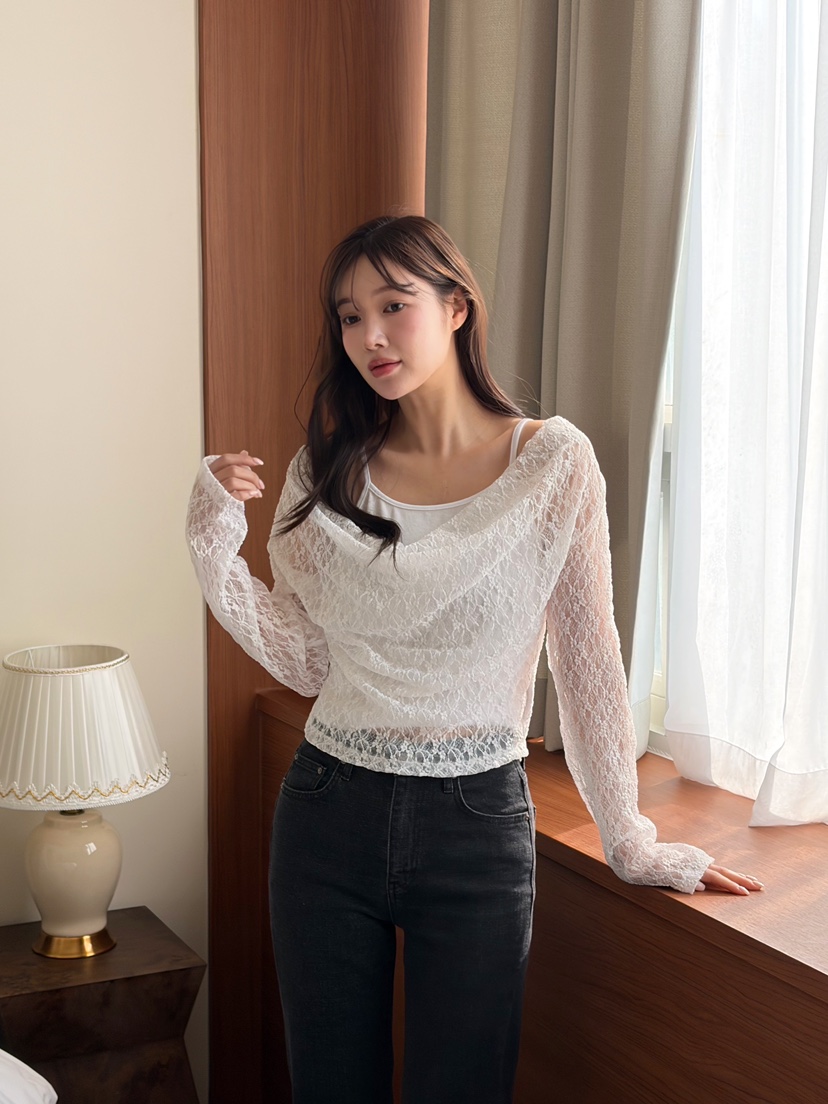 N BROWN東大門代購女裝新品職業休閑襯衫蕾絲衫假兩件套裝N BROWN襯衫/蕾絲衫