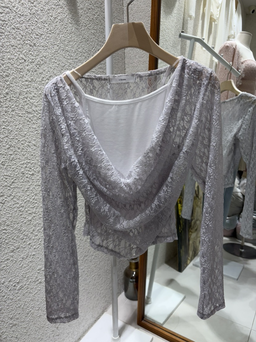 N BROWN東大門代購女裝新品職業休閑襯衫蕾絲衫假兩件套裝N BROWN襯衫/蕾絲衫圖色2