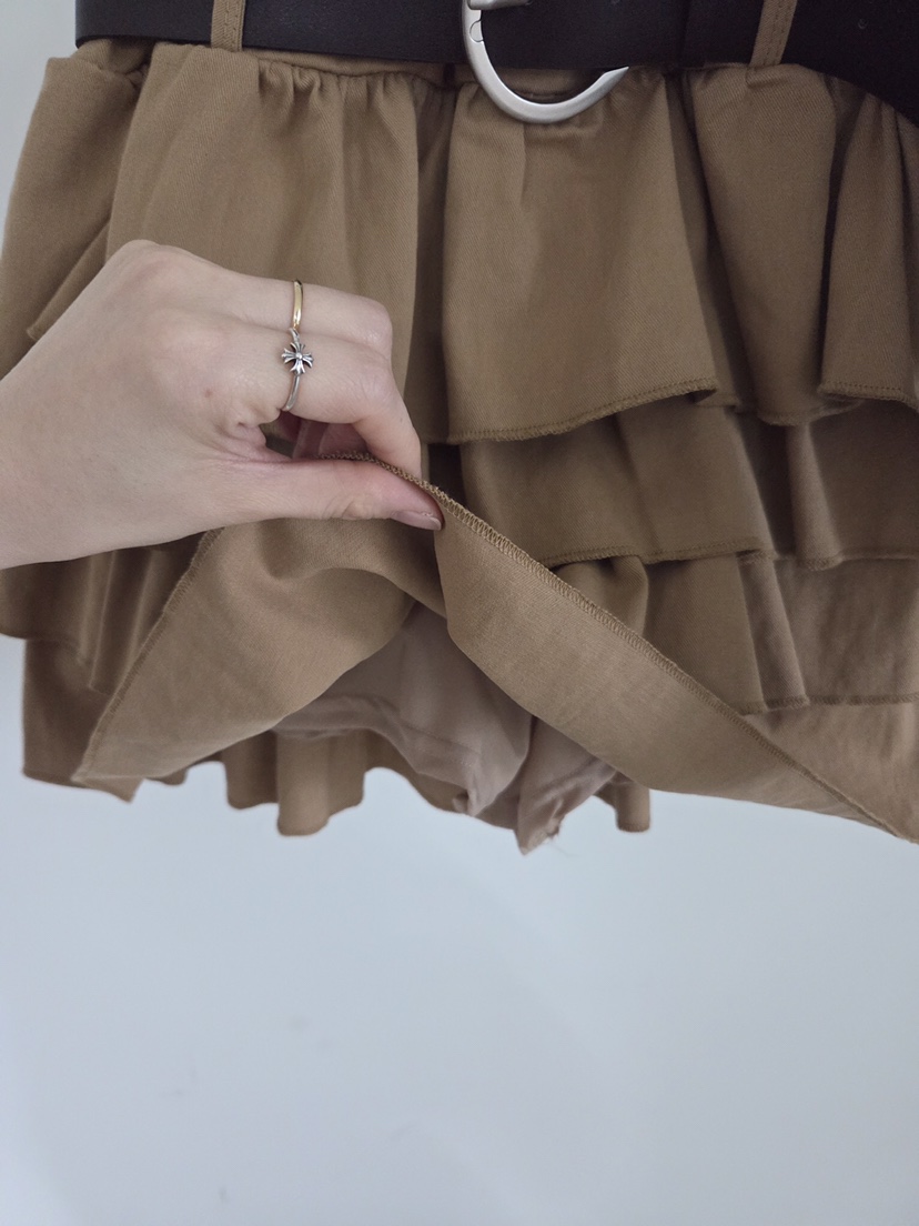 VERANDA東大門實拍女裝新品職業時尚休閑推薦短裙含腰帶棉VERANDA短裙