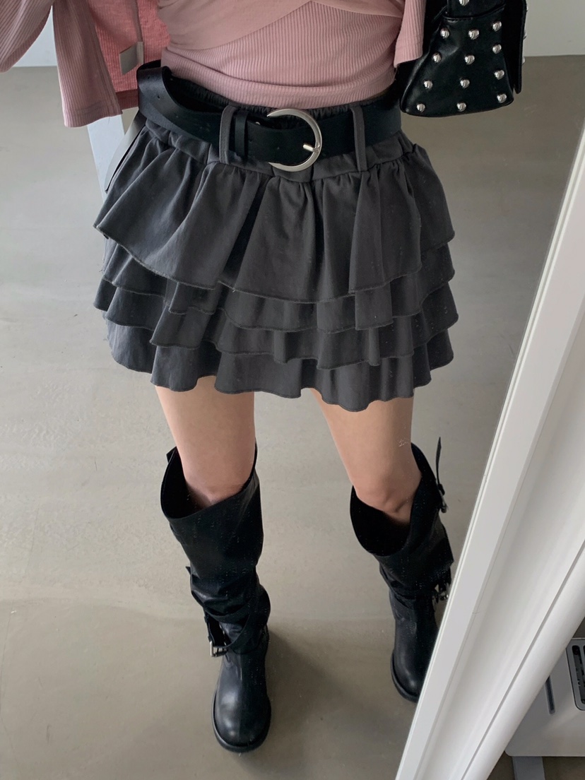 VERANDA東大門實拍女裝新品職業時尚休閑推薦短裙含腰帶棉VERANDA短裙