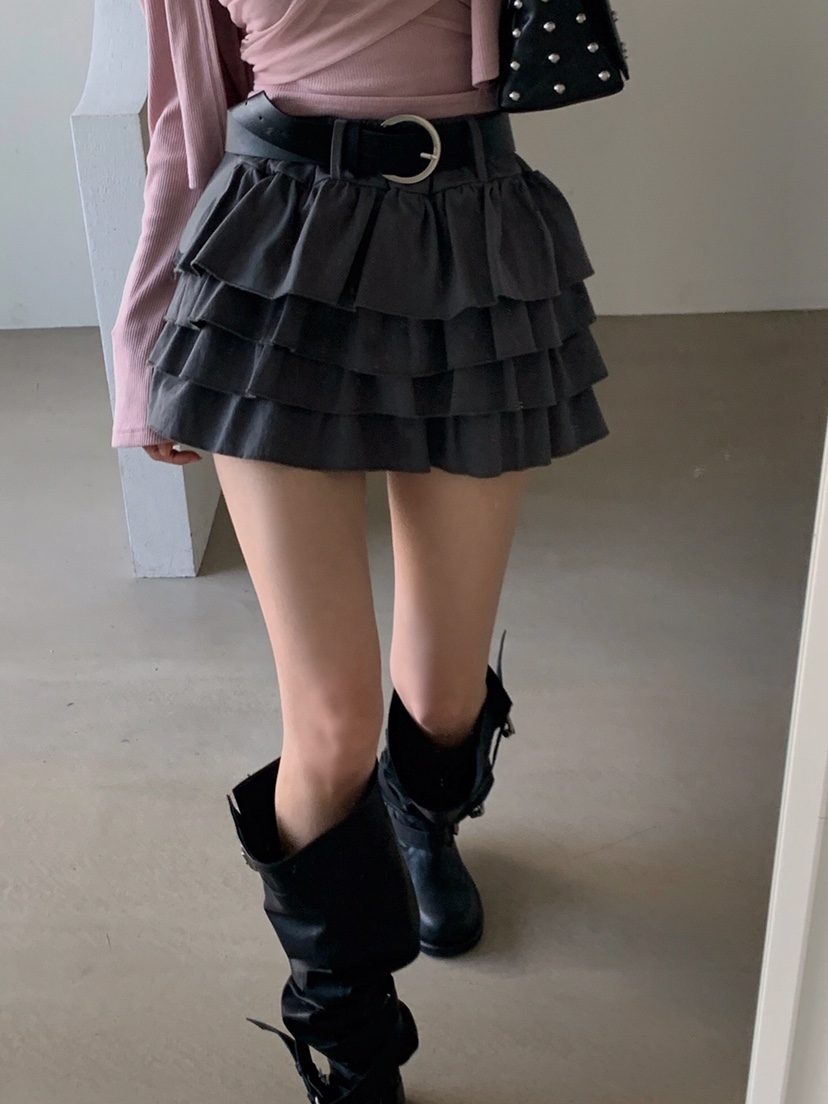 VERANDA東大門實拍女裝新品職業時尚休閑推薦短裙含腰帶棉VERANDA短裙