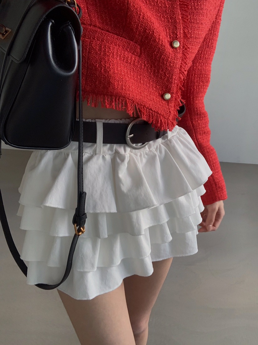 VERANDA東大門實拍女裝新品職業時尚休閑推薦短裙含腰帶棉VERANDA短裙