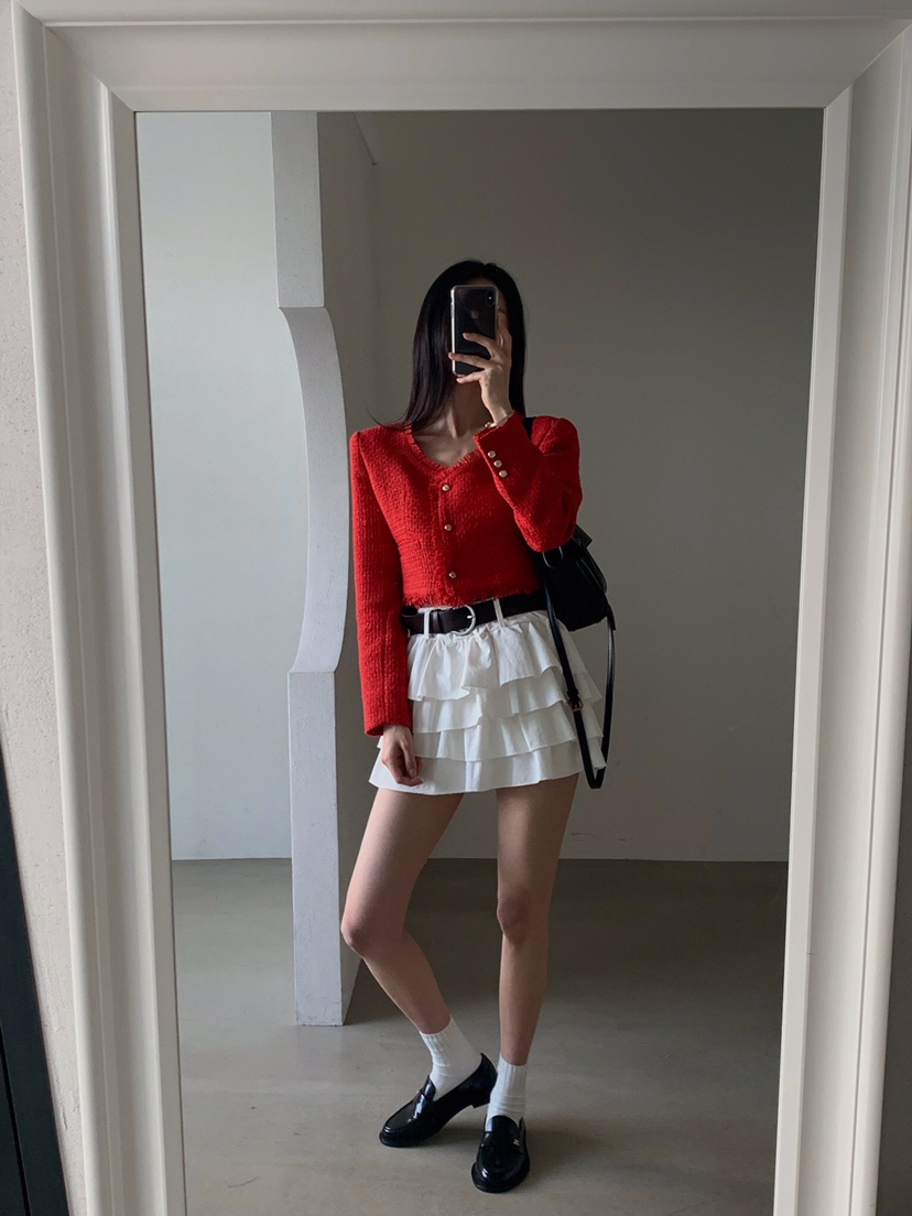 VERANDA東大門實拍女裝新品職業時尚休閑推薦短裙含腰帶棉VERANDA短裙