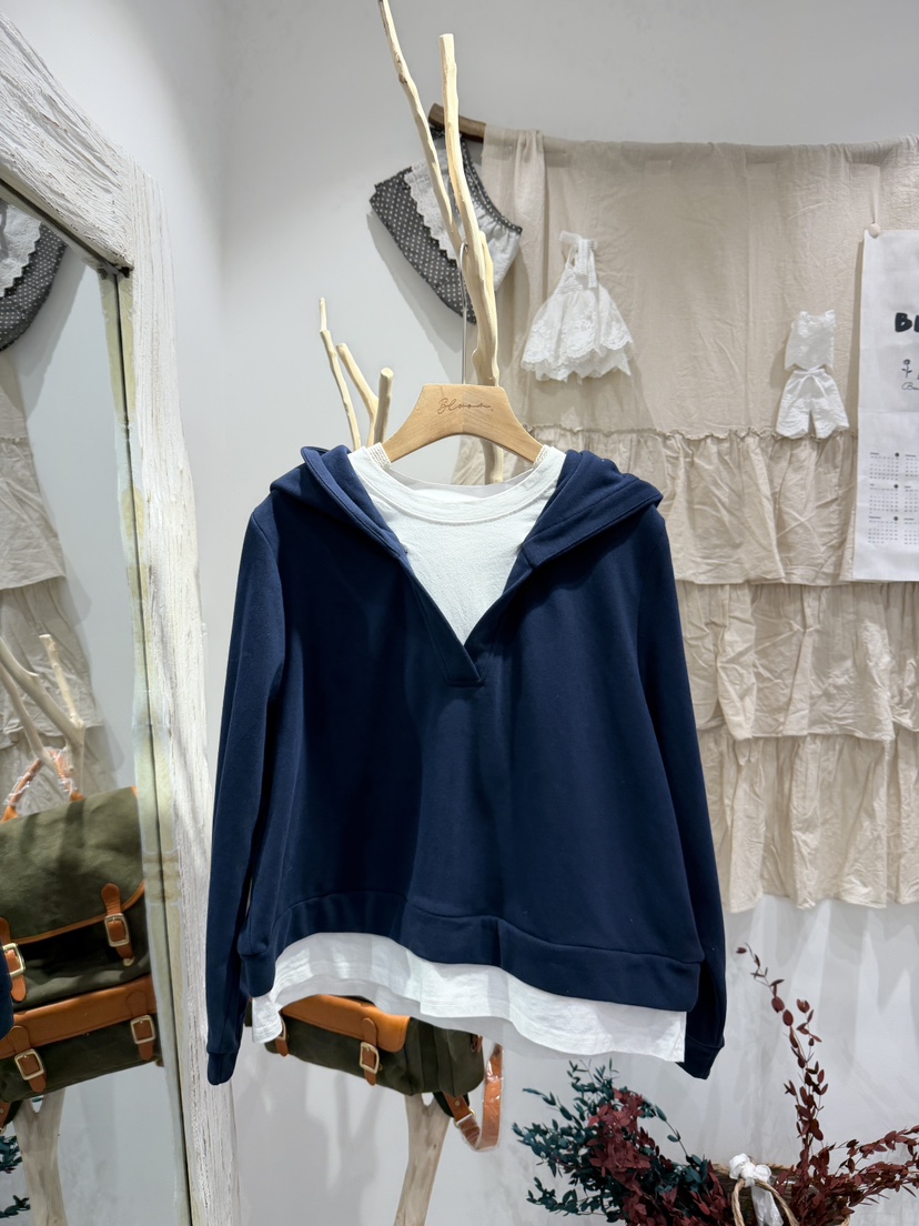 BLOOM韓國直郵女士新款推薦時尚職業人氣休閑熱賣衛衣假兩件BLOOM-S衛衣圖色1