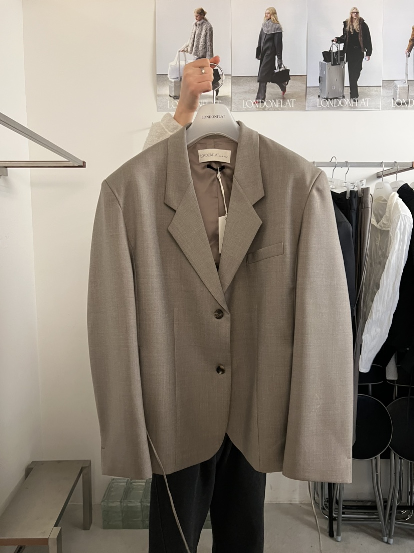 LONDON FLAT韓國直郵女裝新品休閑26春夏職業夾克含腰繩LONDON FLAT夾克圖色1