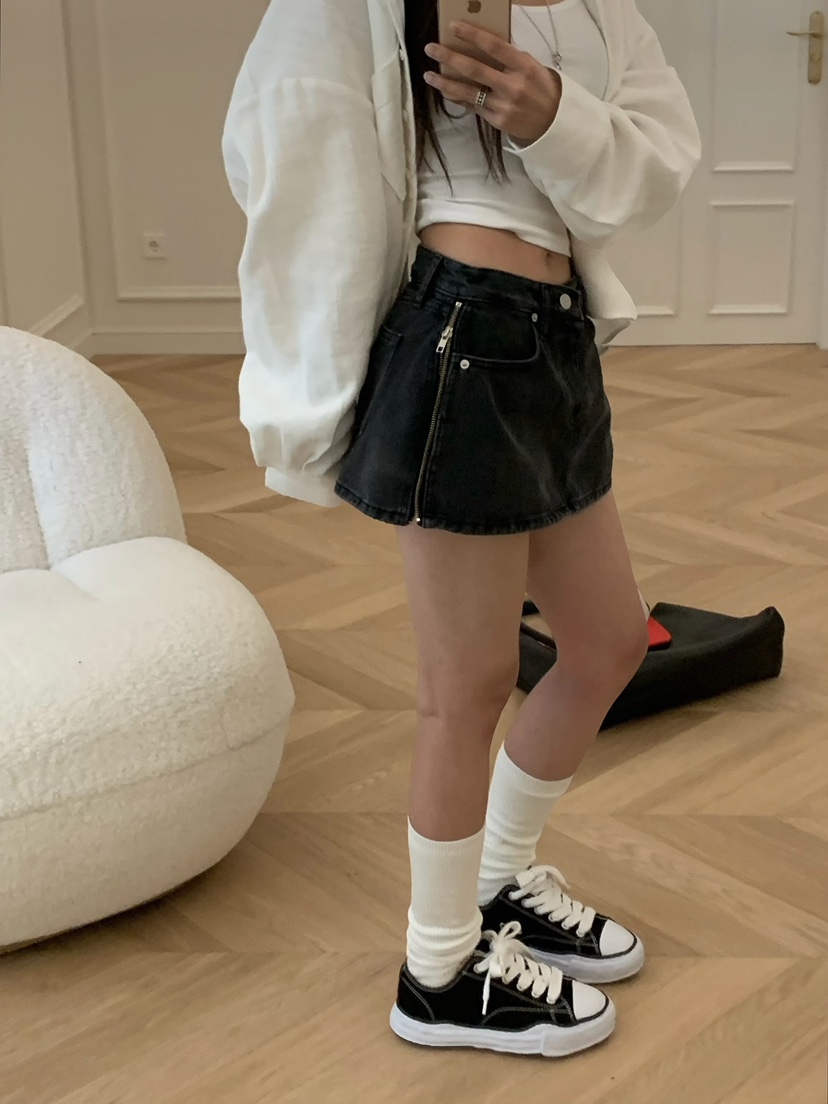 VIRKIN東大門代購女士新品推薦休閑人氣時尚熱賣裙褲拉鏈VIRKIN裙褲