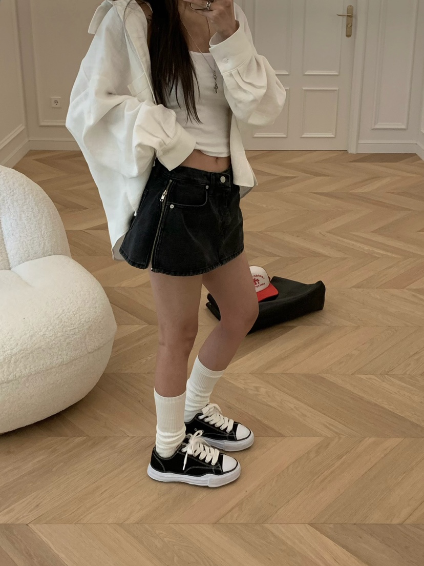 VIRKIN東大門代購女士新品推薦休閑人氣時尚熱賣裙褲拉鏈VIRKIN裙褲