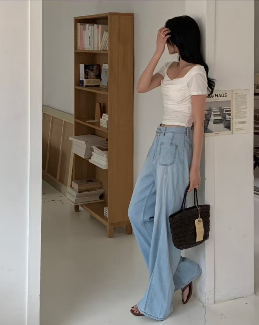 RIAH韓國直郵女士新品時尚休閑26春夏熱賣推薦職業牛仔褲RIAH牛仔褲