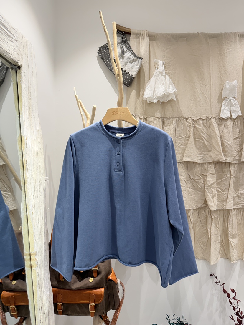 BLOOM韓國代購女士新品真品休閑人氣長袖T恤抓絨特價紐扣BLOOM-S長袖T恤圖色1