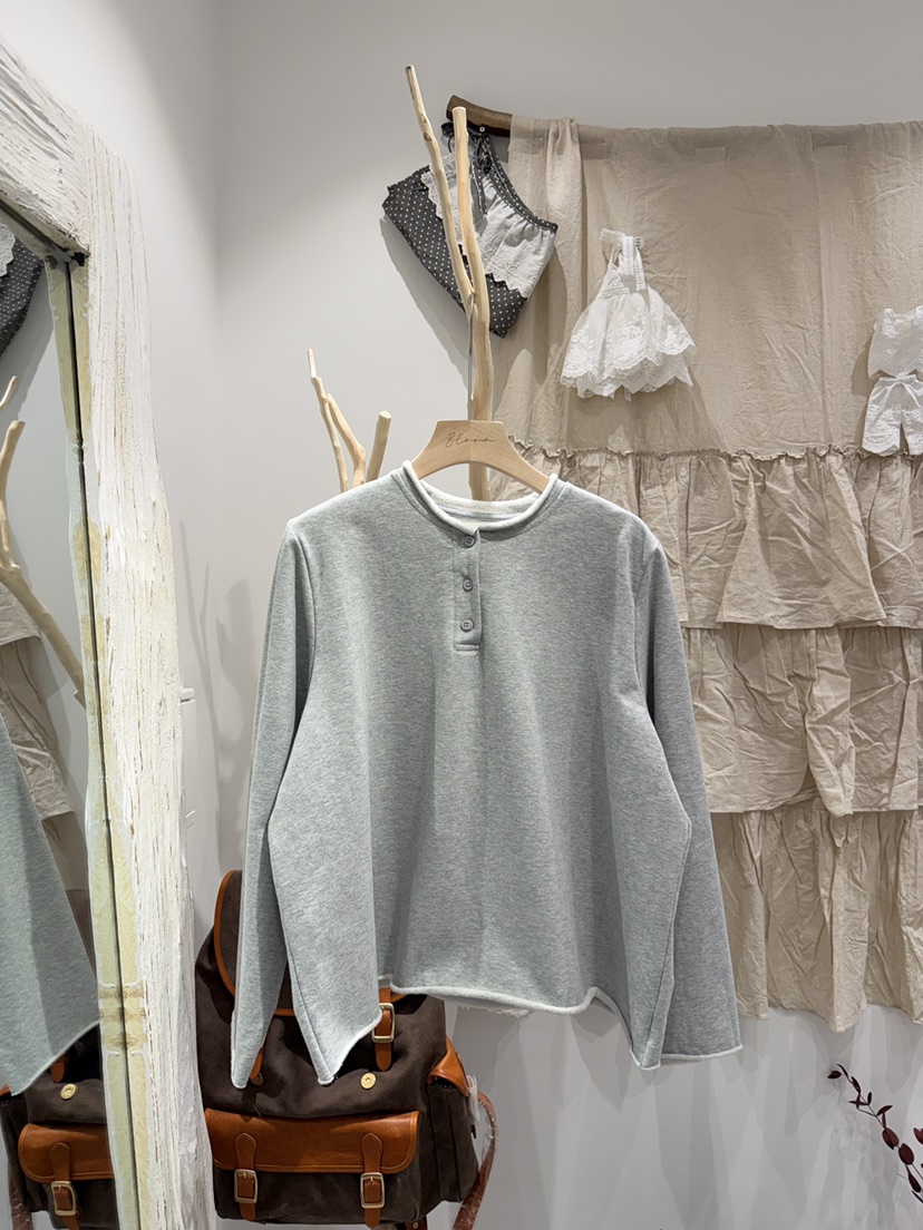 BLOOM韓國代購女士新品真品休閑人氣長袖T恤抓絨特價紐扣BLOOM-S長袖T恤圖色2