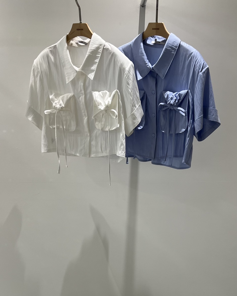 DENISE東大門代購女裝新款熱賣推薦時尚人氣襯衫蕾絲衫口袋DENISE襯衫/蕾絲衫