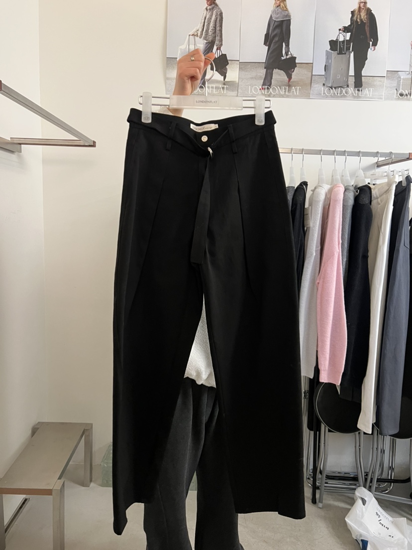 LONDON FLAT東大門代購女裝新品職業26春夏休閑褲含腰帶棉質LONDON FLAT休閑褲圖色3