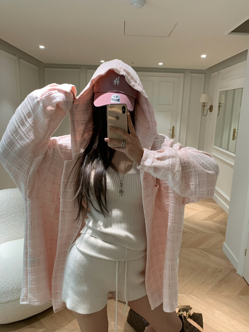 VIRKIN韓國直郵女士新款真品推薦人氣時尚襯衫蕾絲衫粗花呢VIRKIN襯衫/蕾絲衫