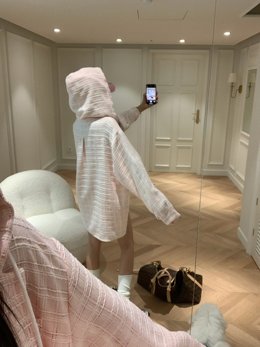 VIRKIN韓國直郵女士新款真品推薦人氣時尚襯衫蕾絲衫粗花呢VIRKIN襯衫/蕾絲衫