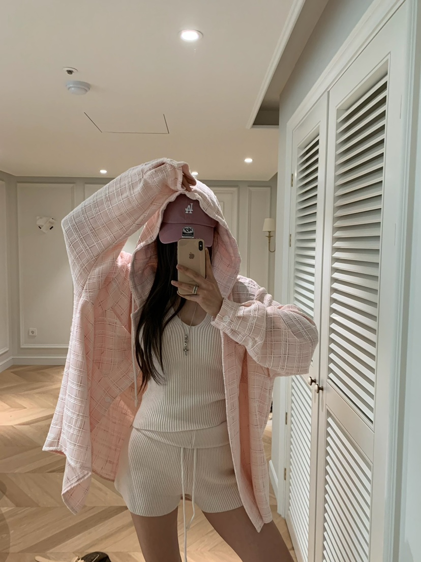 VIRKIN韓國直郵女士新款真品推薦人氣時尚襯衫蕾絲衫粗花呢VIRKIN襯衫/蕾絲衫圖色2