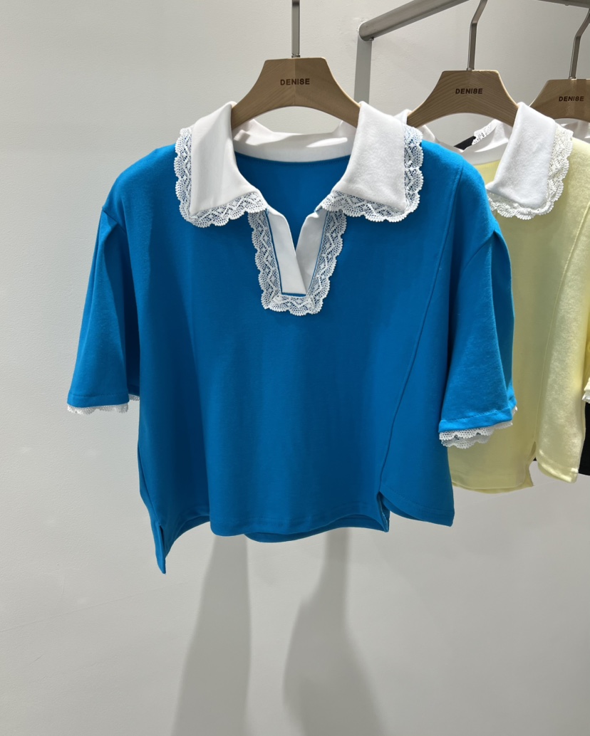 DENISE東大門代購女裝新品26春夏時尚休閑推薦人氣T恤蕾絲DENISET恤圖色3