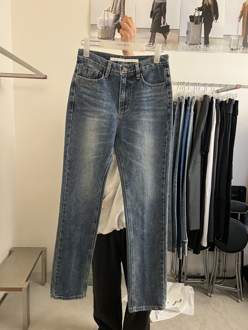 LONDON FLAT東大門代購女裝新品時尚熱賣人氣牛仔褲開衩LONDON FLAT牛仔褲圖色1