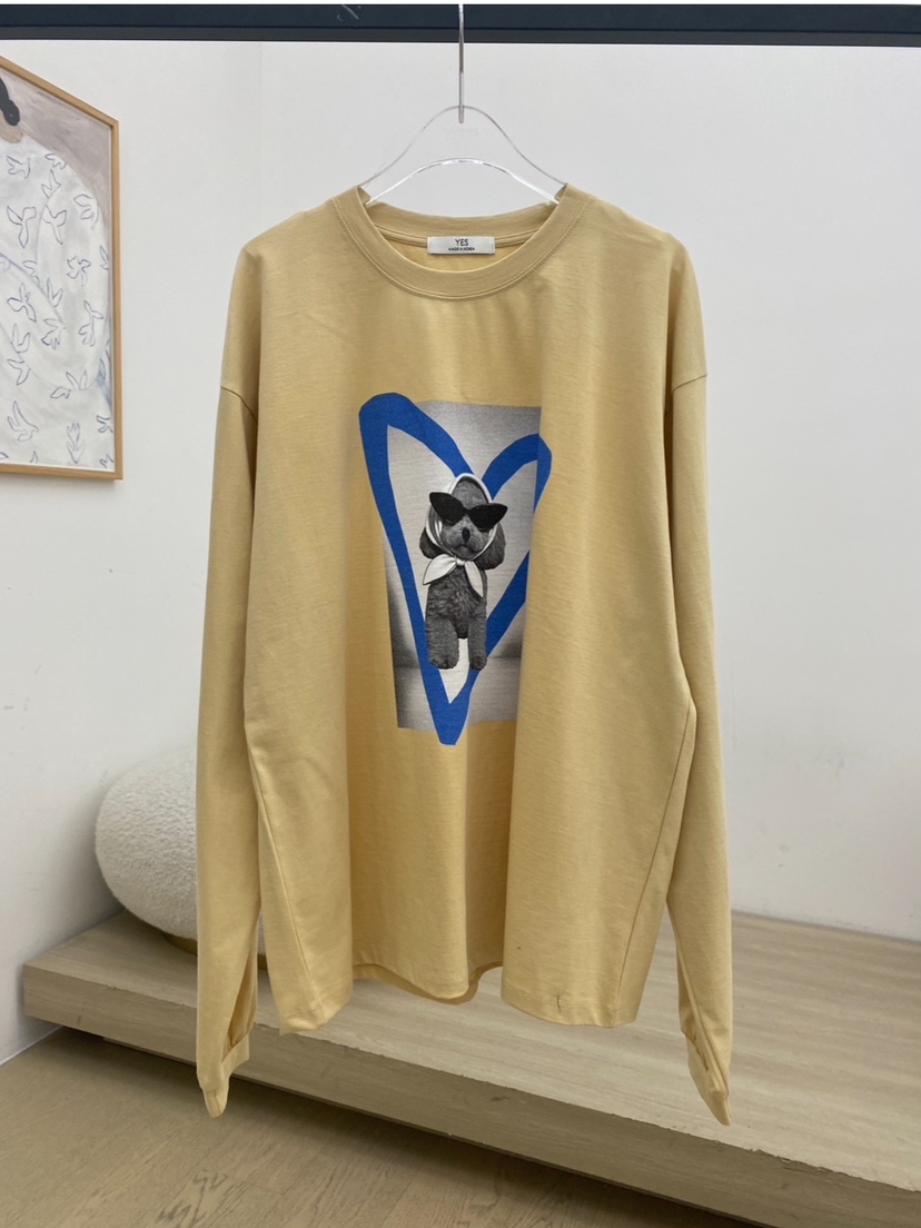 YES東大門直郵女裝新款時尚休閑推薦熱賣26春夏職業長袖T恤YES長袖T恤圖色4