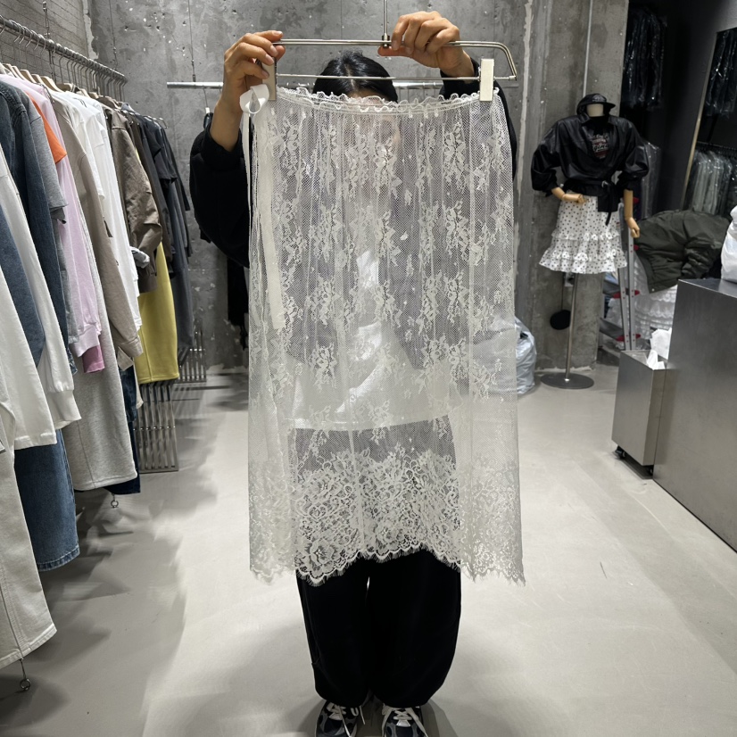 JUNI韓國直郵女士新款熱賣26春夏推薦人氣真品休閑長裙蕾絲my juni長裙