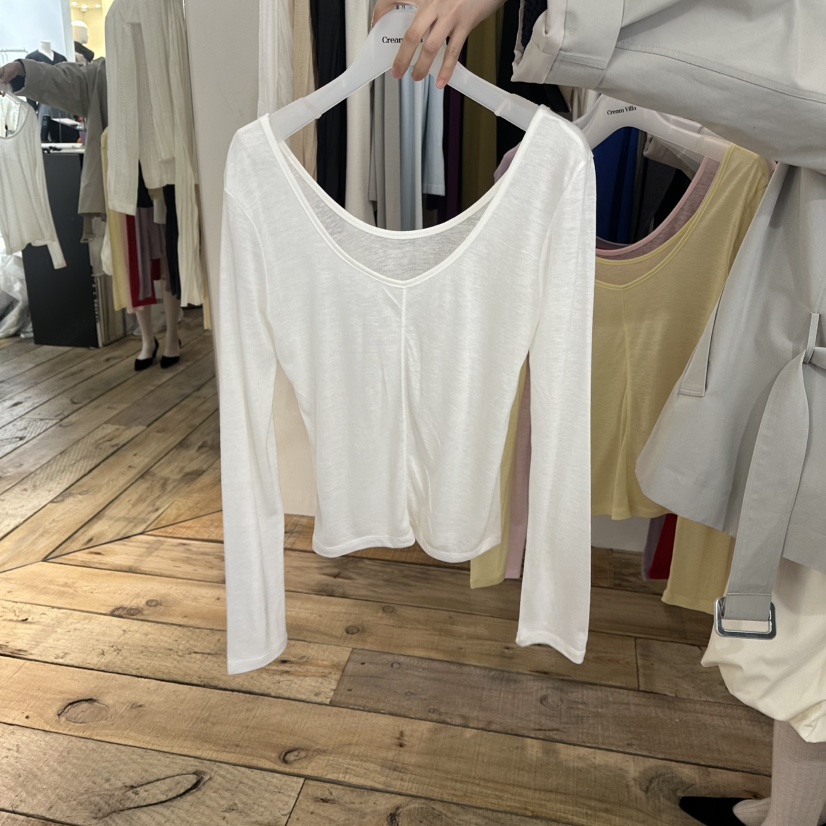 CREAM VILLA東大門代購女裝新款推薦長袖T恤CREAMVILLA長袖T恤圖色1
