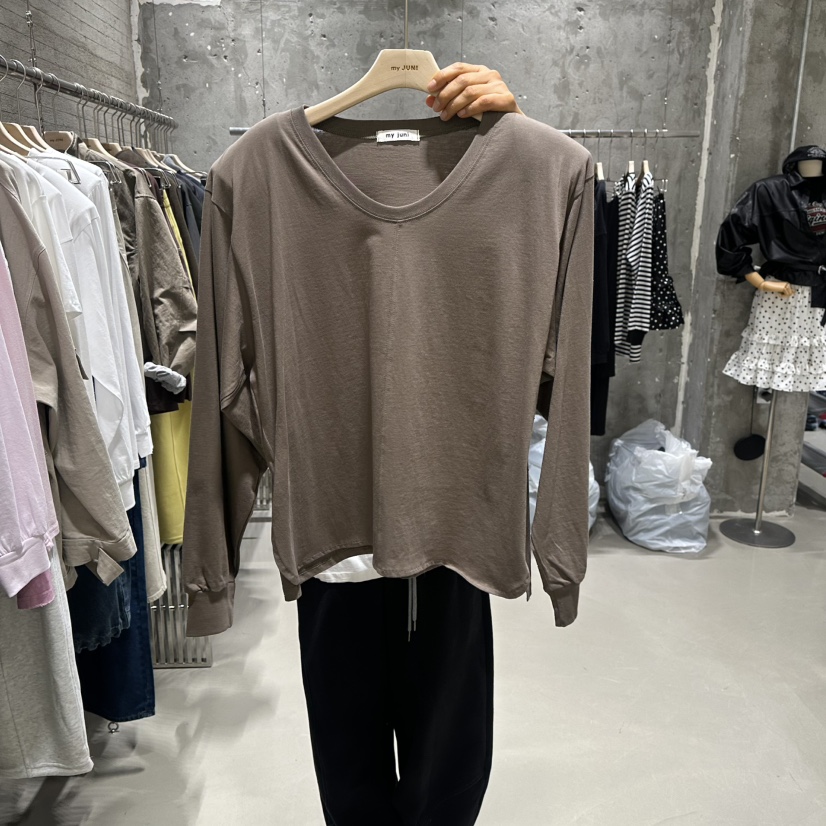JUNI東大門代購女裝新品人氣時尚26春夏熱賣推薦休閑長袖T恤my juni長袖T恤圖色2