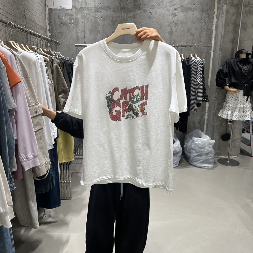 JUNI東大門直郵女裝新款職業熱賣休閑時尚26春夏真品推薦T恤my juniT恤圖色2