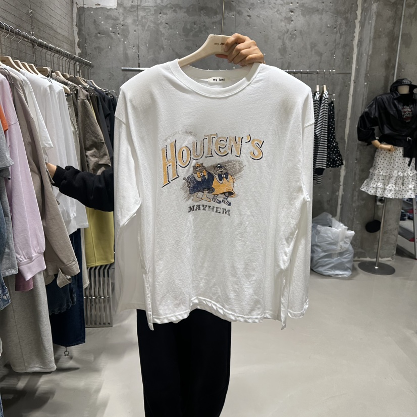 JUNI東大門代購女裝新品時尚職業26春夏熱賣長袖T恤不含腰帶my juni長袖T恤圖色1