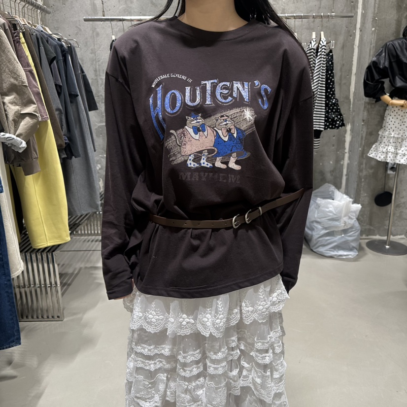 JUNI東大門代購女裝新品時尚職業26春夏熱賣長袖T恤不含腰帶my juni長袖T恤圖色3