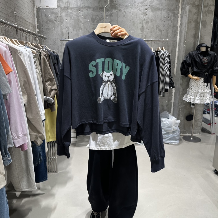 JUNI東大門代購女士新品職業推薦真品26春夏長袖T恤泰迪熊my juni長袖T恤圖色3