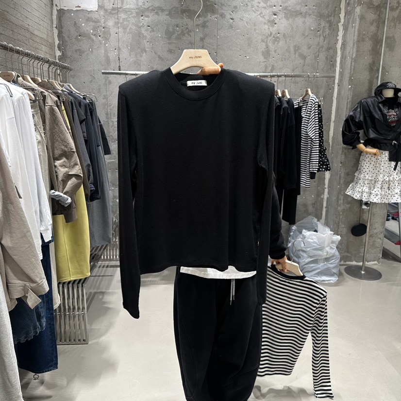 JUNI韓國直郵女裝新品熱賣推薦真品26春夏人氣職業長袖T恤my juni長袖T恤圖色3