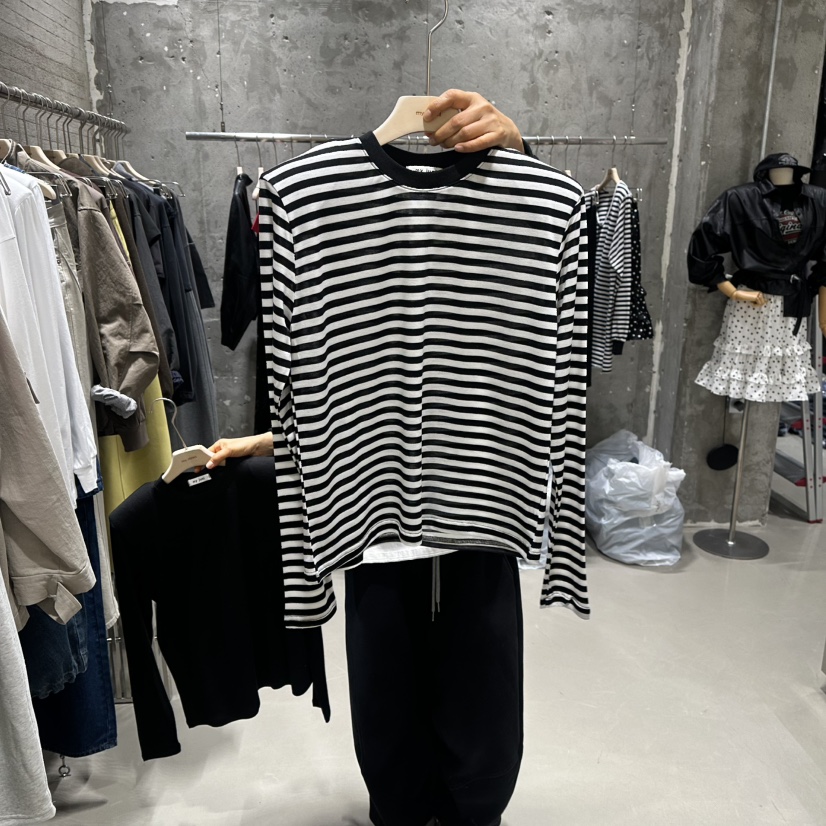 JUNI韓國直郵女裝新品熱賣推薦真品26春夏人氣職業長袖T恤my juni長袖T恤圖色4