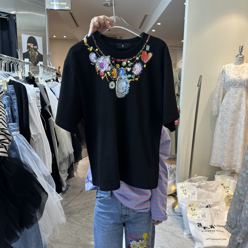 CHEAP-CHIC東大門實拍女裝新品人氣職業26春夏熱賣真品T恤CHEAP-CHIC/CHARLES THE SECONDT恤圖色2