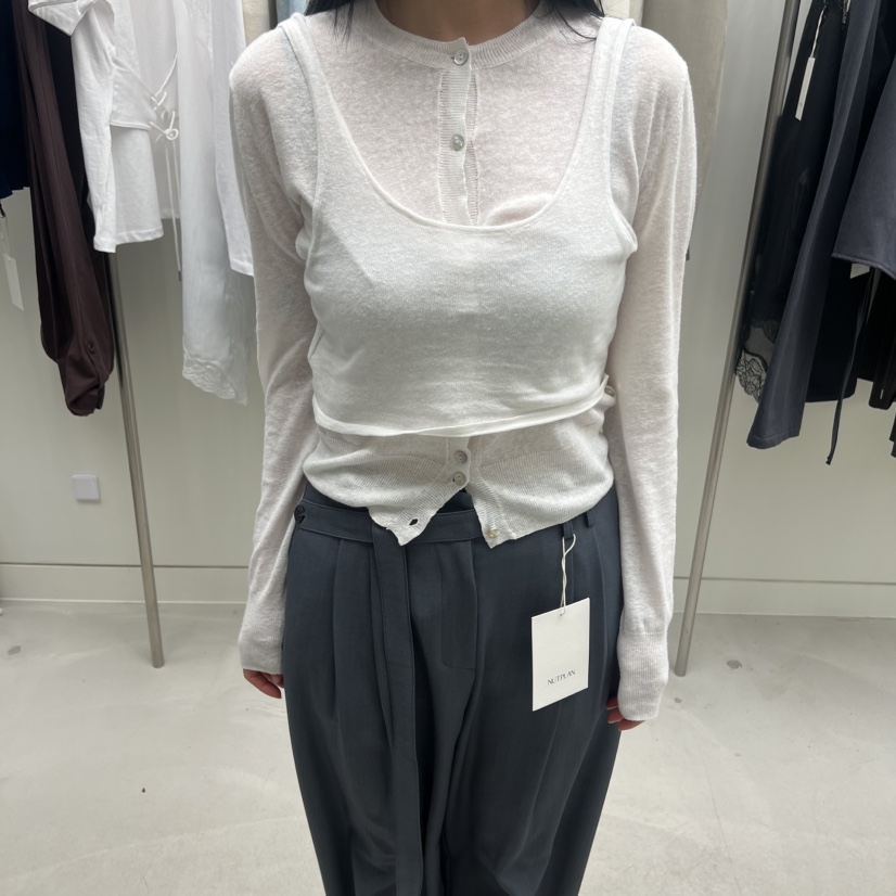 NUTPLAN東大門直郵女士新款時尚職業人氣真品套裝亞麻開衫NUTPLAN套裝圖色4