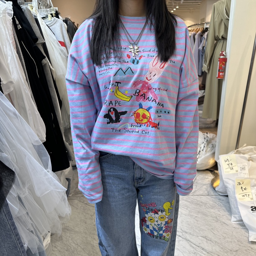 CHEAP-CHIC東大門直郵女裝新品熱賣休閑職業26春夏長袖T恤CHEAP-CHIC/CHARLES THE SECOND長袖T恤圖色2