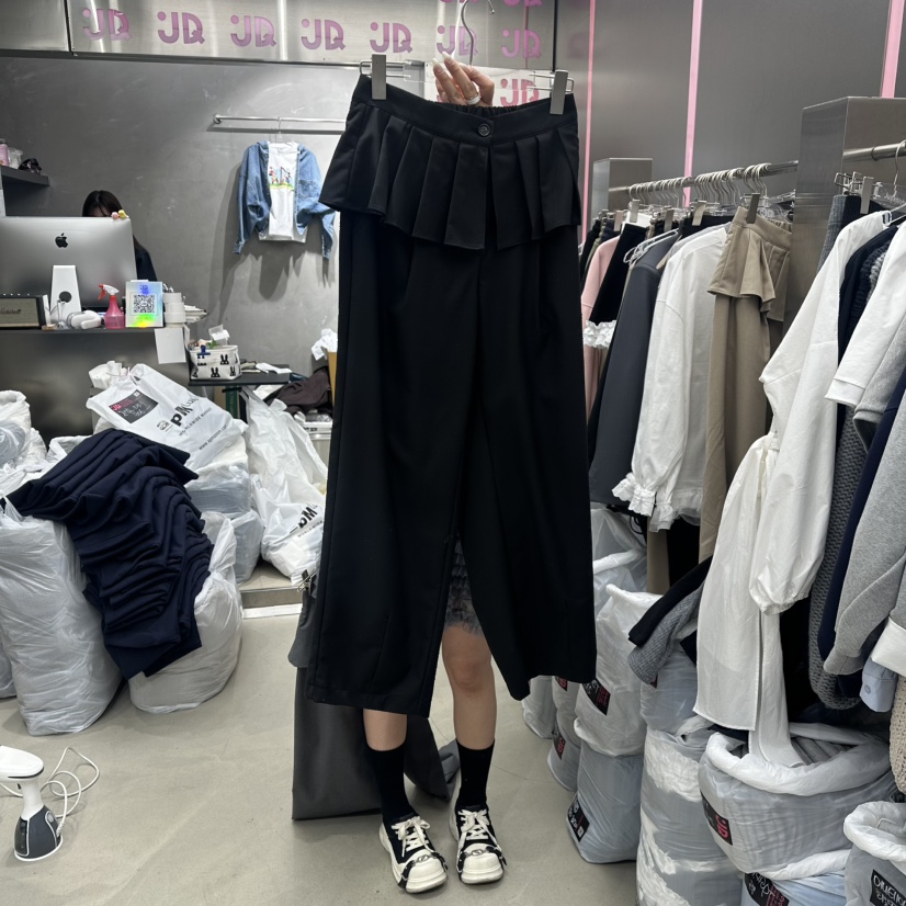 JUDYQUE東大門實拍女裝新品人氣職業真品時尚26春夏裙褲褶裥JUDYQUE裙褲圖色3黑色