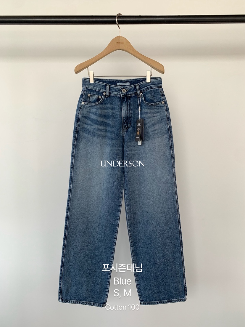 UNDERSON韓國代購女裝新品時尚真品職業熱賣推薦26春夏牛仔褲UNDERSON牛仔褲圖色1