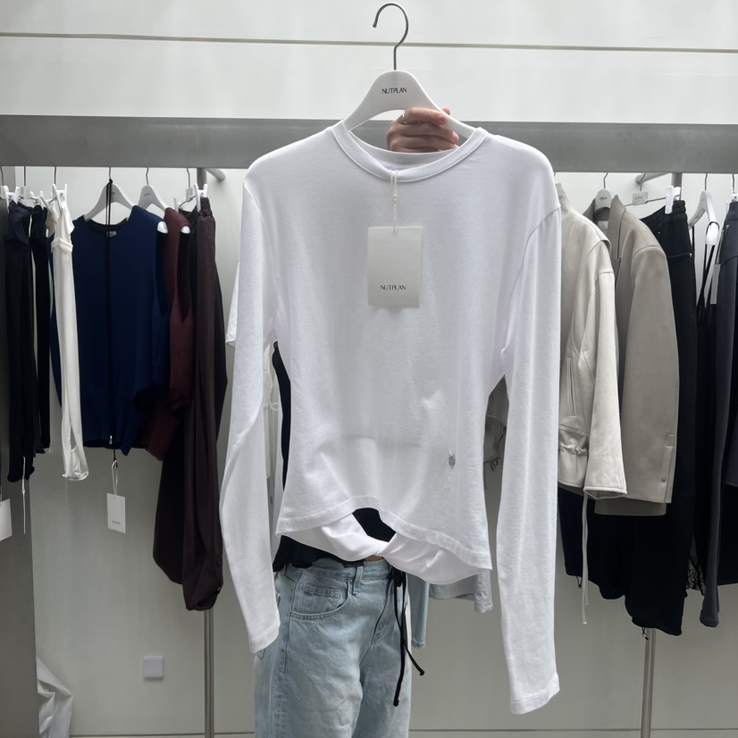 NUTPLAN韓國直郵女裝新款時尚熱賣真品休閑推薦職業長袖T恤NUTPLAN長袖T恤圖色1