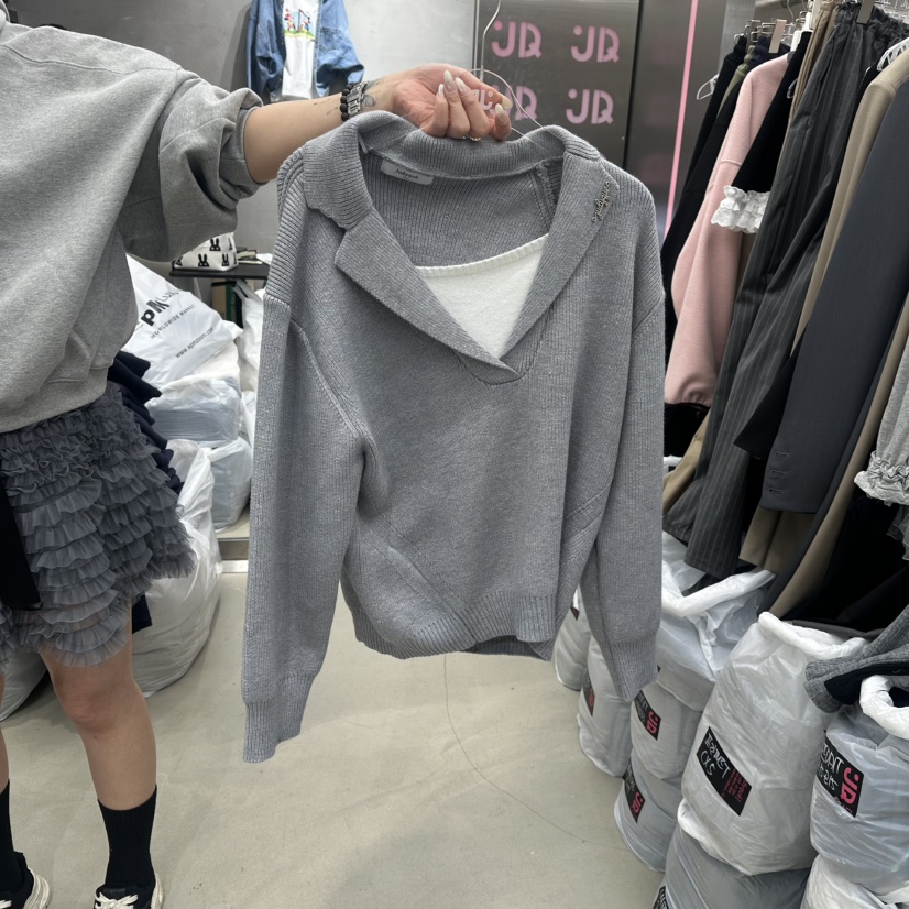 JUDYQUE東大門直郵女裝新款真品熱賣推薦時尚休閑針織衫雙面JUDYQUE針織衫圖色2