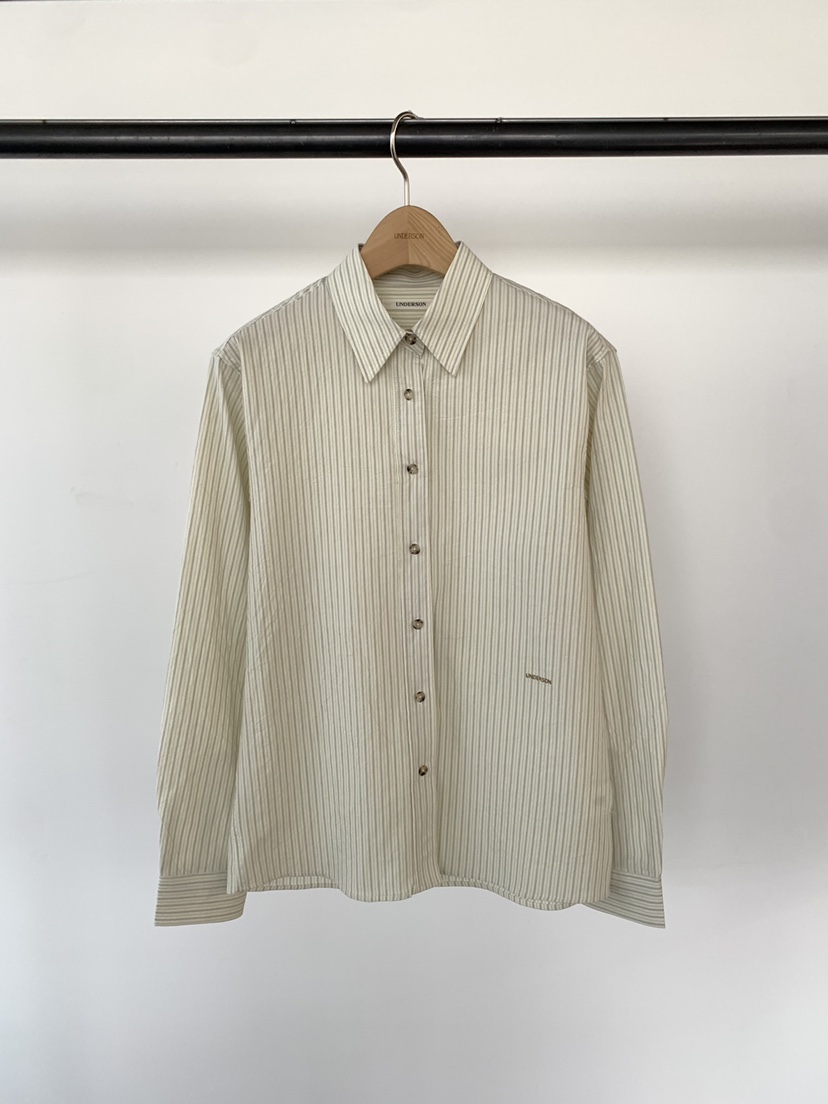 UNDERSON韓國代購女裝新款職業休閑26春夏襯衫蕾絲衫條紋UNDERSON襯衫/蕾絲衫圖色1