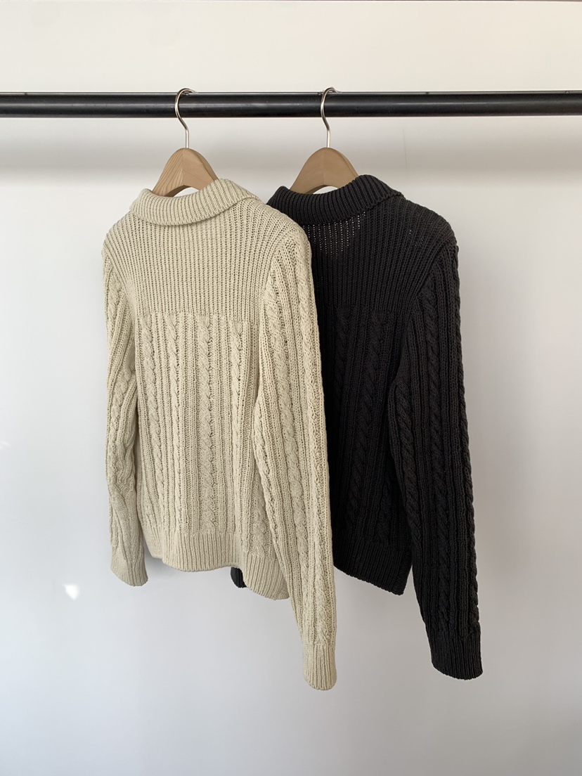 UNDERSON東大門實拍女裝新品休閑時尚熱賣推薦針織衫拉鏈UNDERSON針織衫